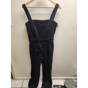 VICI Black Corduroy Wide Leg Jumpsuit Overalls Women's Size Large